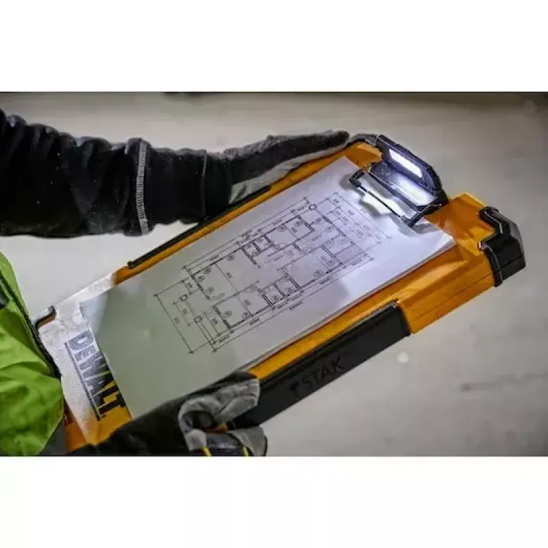 DeWALT TSTAK DWST82732-1 klembord met 180° LED-licht, geel/zwart