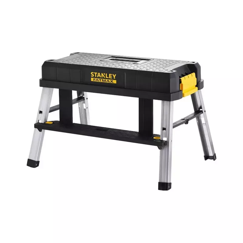 Stanley FatMax FMST81083-1 gereedschapskist met opstap, kunststof, 30 kg draagvermogen, zwart/geel