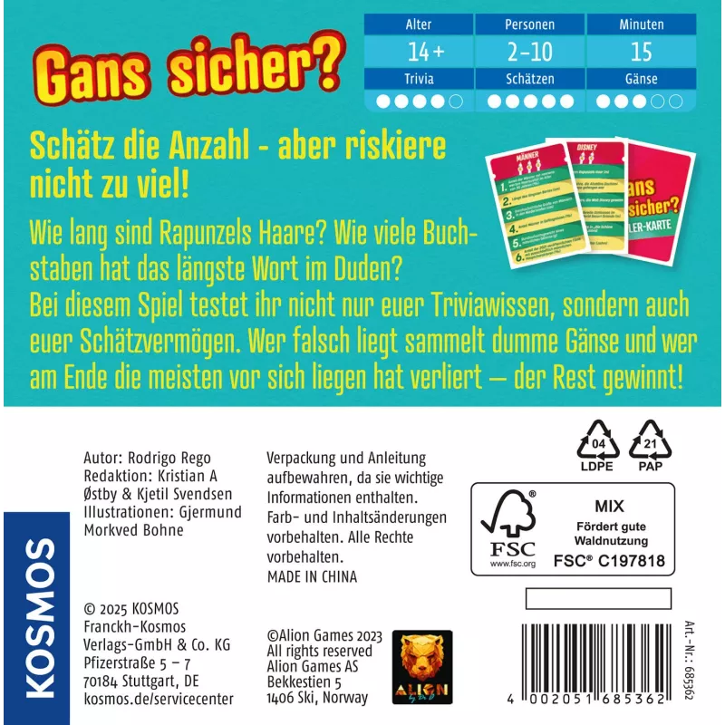 Kosmos 47856223 bordspel/kaartspel 15 min raden