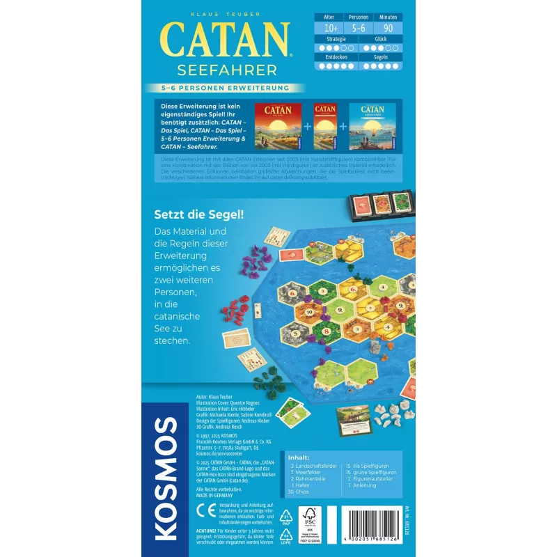 Kosmos 685126 CATAN - Seefahrer 5-6 spelers uitbreiding voor bordspel, 5-6 spelers, 120 min, vanaf 10 jaar