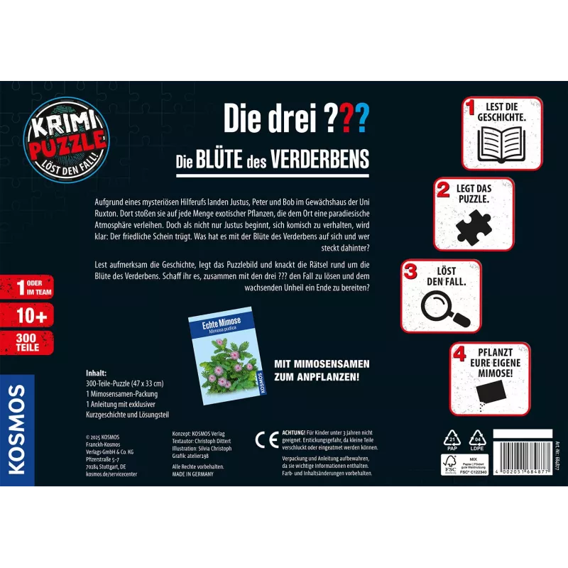 Kosmos 684877 detectivepuzzel Die drei ??? - Die Blüte des Verderbens, 300 stukjes, vanaf 10 jaar