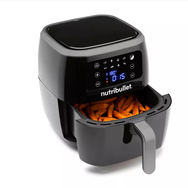 Heteluchtfriteuse NUTRIBULLET XXL Digitale heteluchtfriteuse 7 L 1800 W zwart, 8 programma's, touchbediening