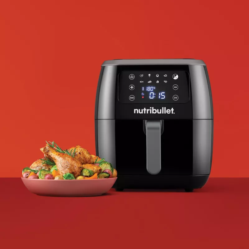 Heteluchtfriteuse NUTRIBULLET XXL Digitale heteluchtfriteuse 7 L 1800 W zwart, 8 programma's, touchbediening
