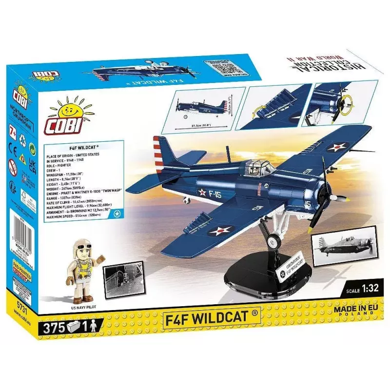 Bouwstenen COBI F4F Wildcat Northrop Grumman 375 onderdelen