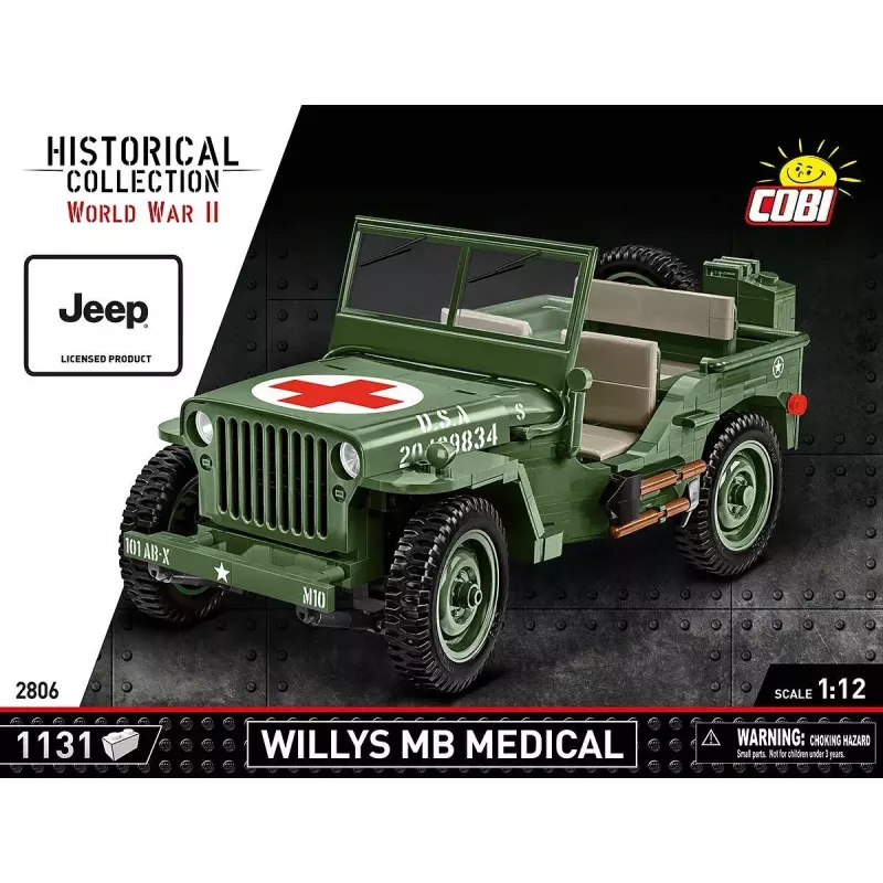 Cobi COBI-2806 Willys MB Medical bouwset, 1131 stuks, serie Historical Collection, kunststof, 10+