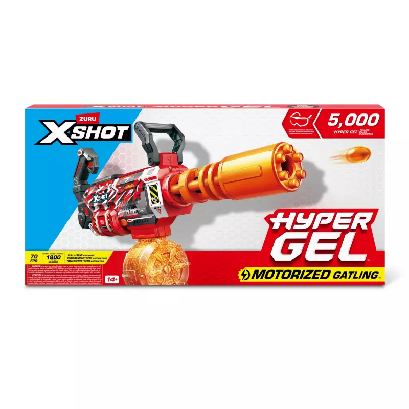Gel Blaster Zuru XSHOT Hyper Gel Gatling Blaster – gemotoriseerde speelgoedblaster met roterende loop