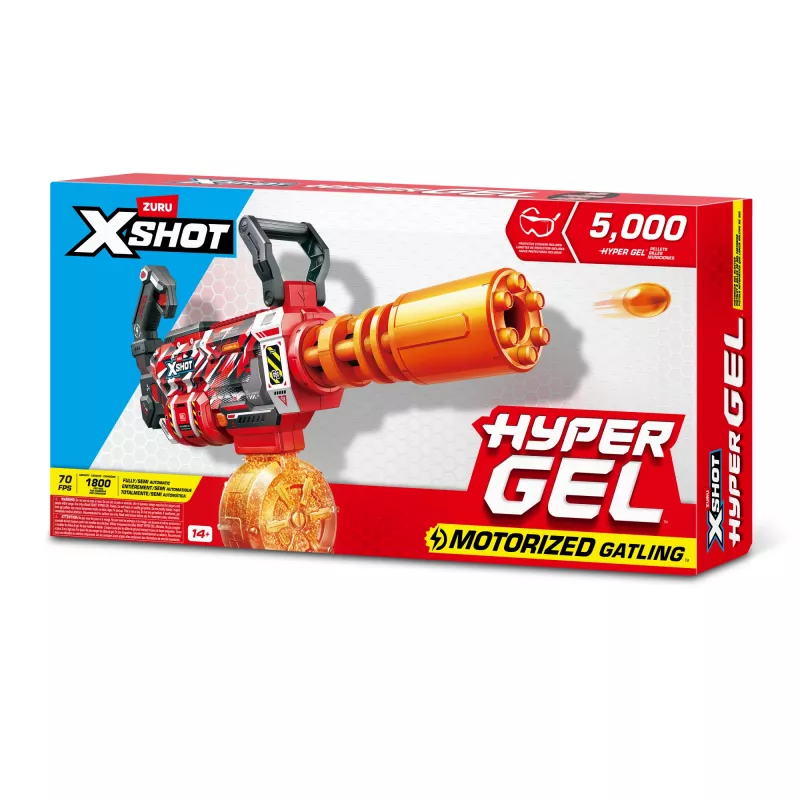 Gel Blaster Zuru XSHOT Hyper Gel Gatling Blaster – gemotoriseerde speelgoedblaster met roterende loop