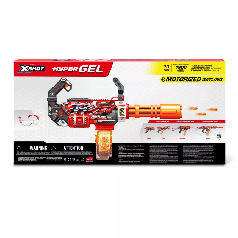 Gel Blaster Zuru XSHOT Hyper Gel Gatling Blaster – gemotoriseerde speelgoedblaster met roterende loop