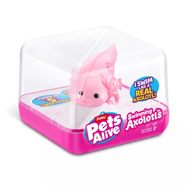 Knuffeldier Zuru Pets Alive drijvende axolotl knuffel, formaat kattenspeelgoed, model 9556UQ1