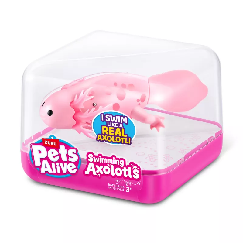 Knuffeldier Zuru Pets Alive drijvende axolotl knuffel, formaat kattenspeelgoed, model 9556UQ1