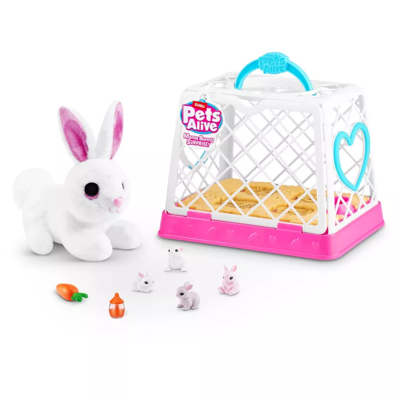 Knuffel Zuru Mama Bunny & Baby Surprise, interactief knuffelduo, assorti