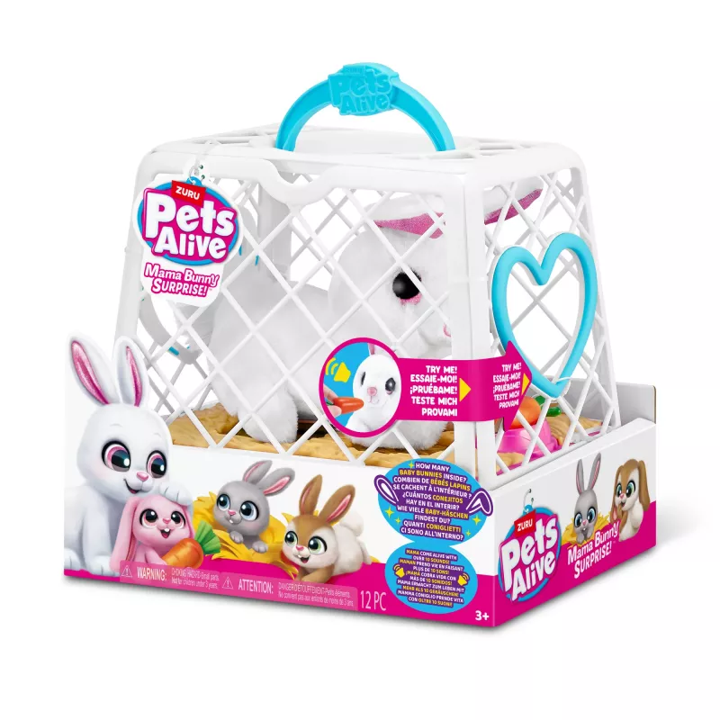 Knuffel Zuru Mama Bunny & Baby Surprise, interactief knuffelduo, assorti