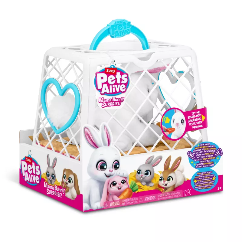 Knuffel Zuru Mama Bunny & Baby Surprise, interactief knuffelduo, assorti