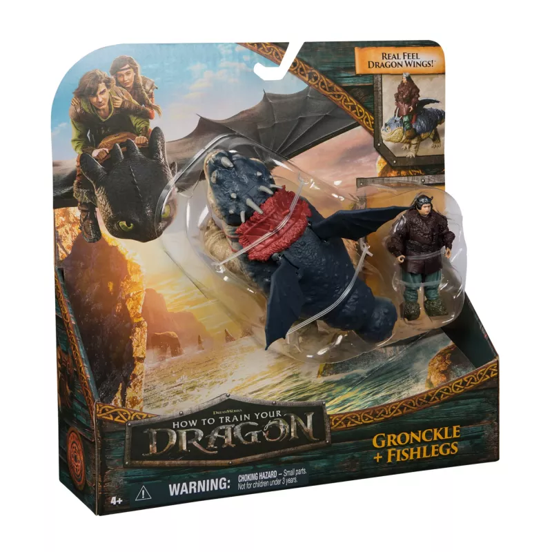 Actiefigurenset Spinmaster – DreamWorks Dragons: Gronckle & Fishlegs, veelkleurig, vanaf 4 jaar