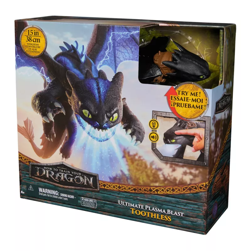 Actiefiguur Spinmaster Ultimate Plasma Blast Toothless 25 inch vleugels licht & geluid, vanaf 4 jaar
