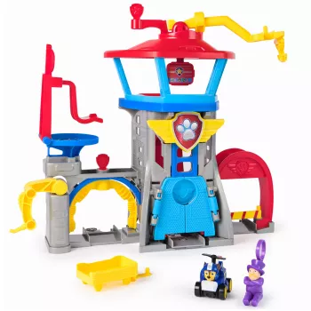PAW Patrol : Air Rescue, Pup Squad Adventure Bay Airport speelset, met Chase speelgoedauto & voertuigwerper, kinderspeelgoed voor jongens en meisjes vanaf 3 jaar