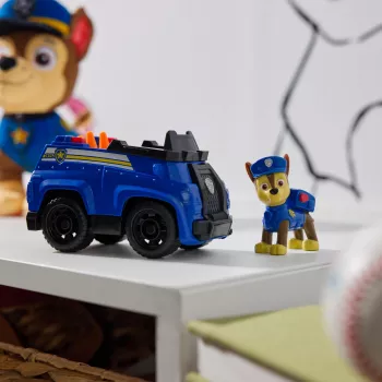 PAW Patrol, Chases inzetwagen, speelgoedauto met verzamelfiguur, duurzaam kinderspeelgoed voor jongens en meisjes vanaf 3 jaar