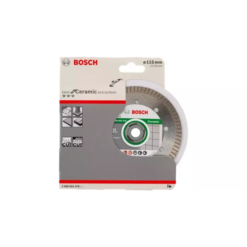 Bosch Best for Ceramic Extra Clean Turbo diamantdoorslijpschijf, 125 mm, asgat 22,23 mm