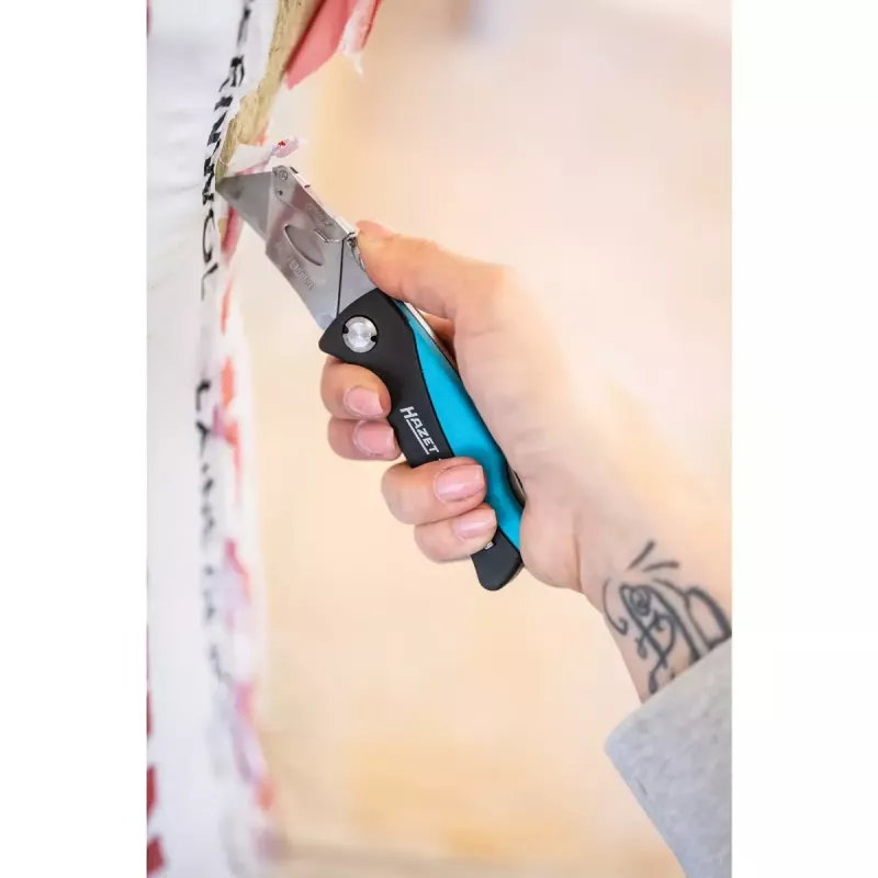 Klapmes met vergrendeling HAZET 2157-1 zwart blauw