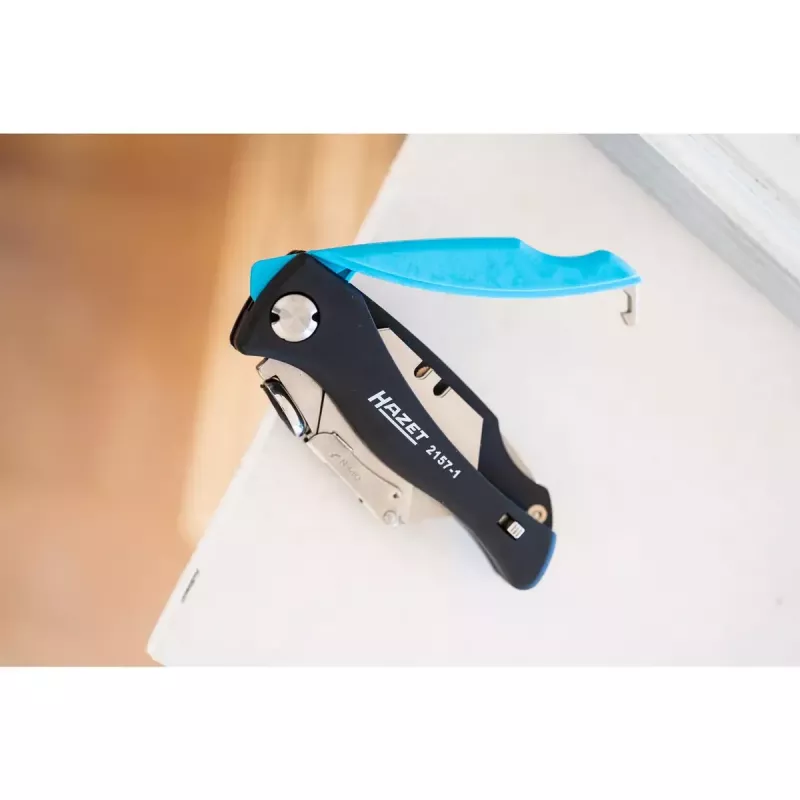 Klapmes met vergrendeling HAZET 2157-1 zwart blauw