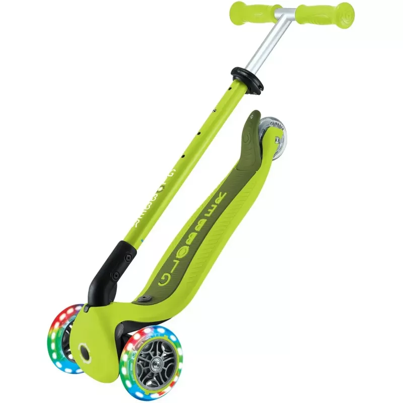 Step GLOBBER Go-Up Active Lights — in hoogte verstelbaar, LED-lichten, limoen