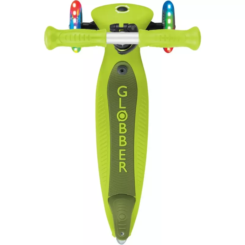 Step GLOBBER Go-Up Active Lights — in hoogte verstelbaar, LED-lichten, limoen