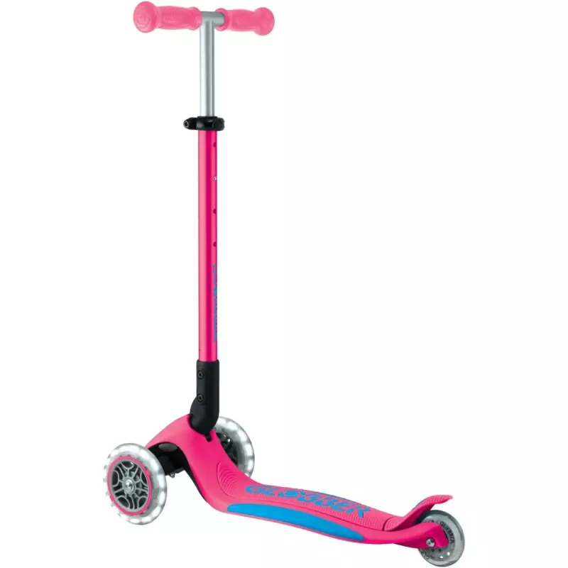 Compacte scooter GLOBBER Primo Foldable Plus Lights - roze/lichtblauw