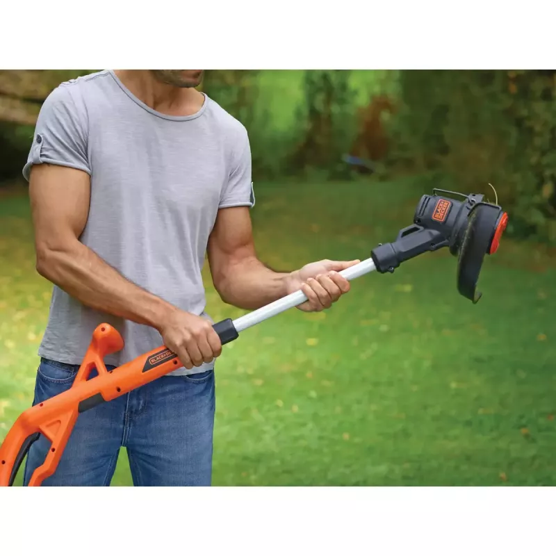 Black & Decker ST182320-QW accu-grastrimmer, 18 V, 2,0 Ah Li-ion, 25 cm maaibreedte, incl. accu en oplader, oranje/zwart