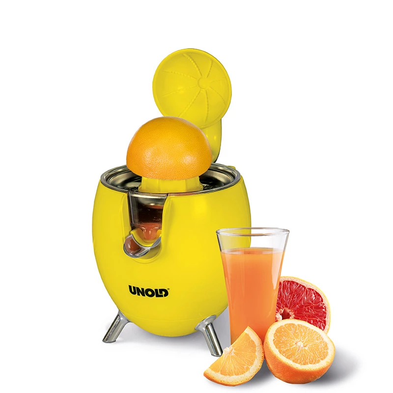 Unold 78132 Power Juicy elektrische citruspers, 300 W, druppelstop, automatische start/stop, geel/roestvrij staal