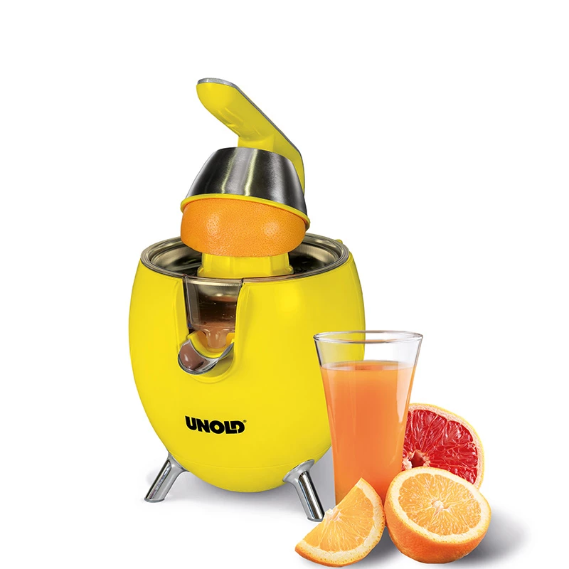 Unold 78132 Power Juicy elektrische citruspers, 300 W, druppelstop, automatische start/stop, geel/roestvrij staal