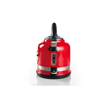 Ariete 2854 Moderna waterkoker, 2000 W, 1,7 l inhoud, 360° draadloos, automatisch uitschakelsysteem, uitneembaar filter, zichtbaar waterniveau, thermometer, rood
