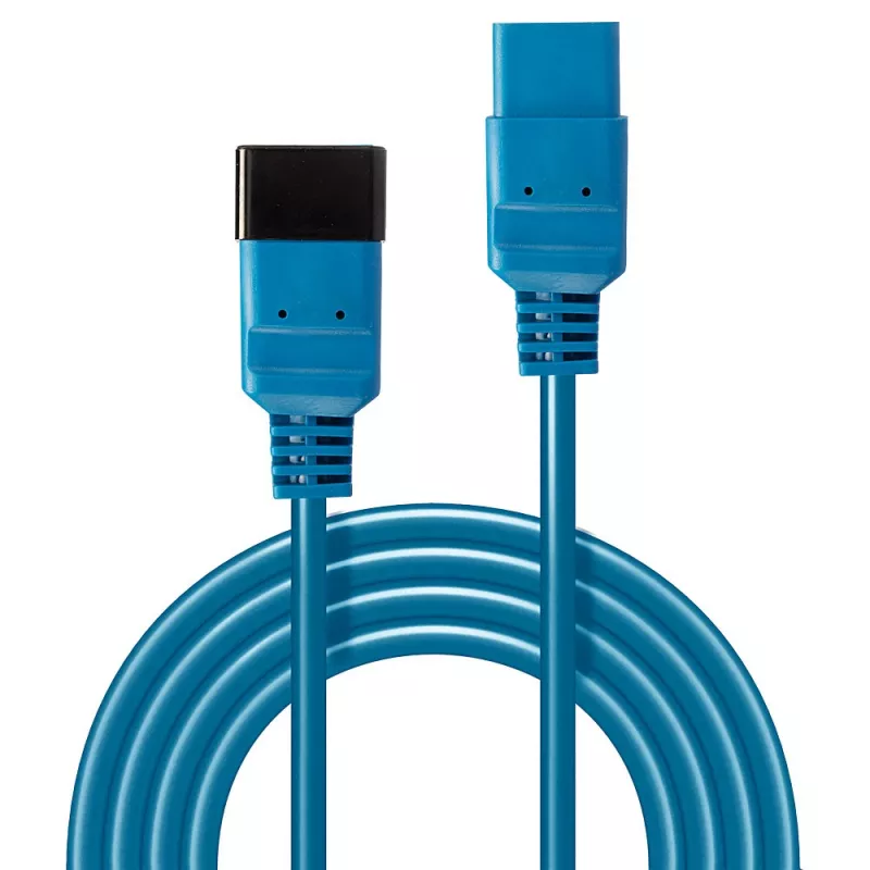 Lindy 2m IEC C19 naar C20 verlengkabel, blauw, 2 m, C19-koppeling, C20-stekker, 250 V, 16 A