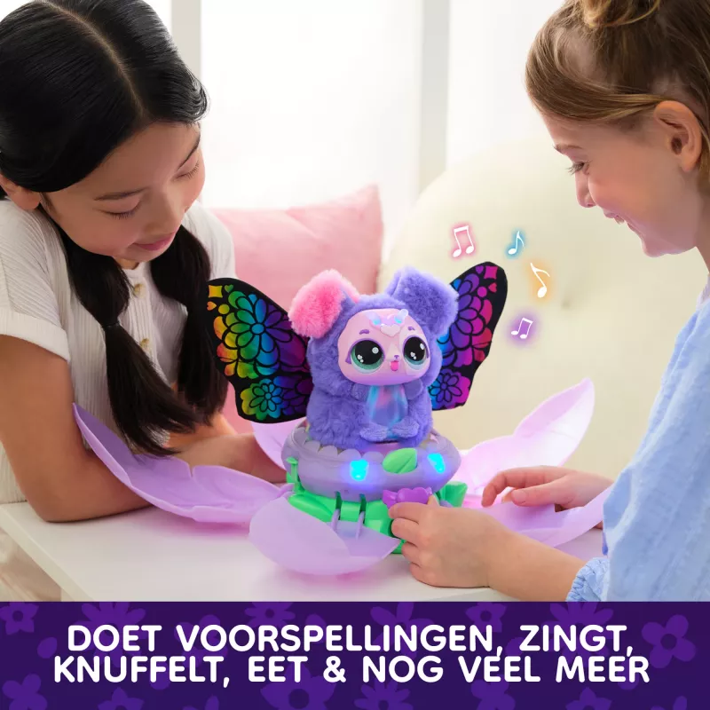 Hatchimals Bloomables by , Kittyfly verrassingsspeelgoed, interactief pluche dier met herhaalbare dubbele onthulling, meer dan 100 geluiden en reacties voor rollenspel (stijlen variëren), elektronische huisdieren voor kinderen vanaf 5 jaar