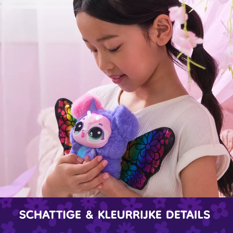 Hatchimals Bloomables by , Kittyfly verrassingsspeelgoed, interactief pluche dier met herhaalbare dubbele onthulling, meer dan 100 geluiden en reacties voor rollenspel (stijlen variëren), elektronische huisdieren voor kinderen vanaf 5 jaar