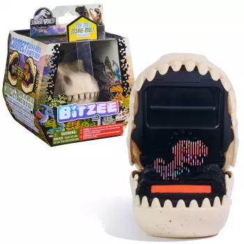 Interactief dinosaurus speelgoed Spinmaster Bitzee Jurassic World – 25 dino's binnenin, aanraakgevoelige pods, AA-batterij, beige