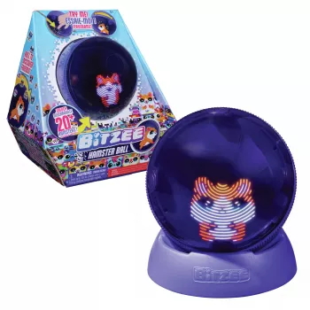 Interactief hamsterbal speelgoed Spinmaster Bitzee met meer dan 20 digitale hamsters, rolt en reageert op aanraking, AA-batterij, meerkleurig