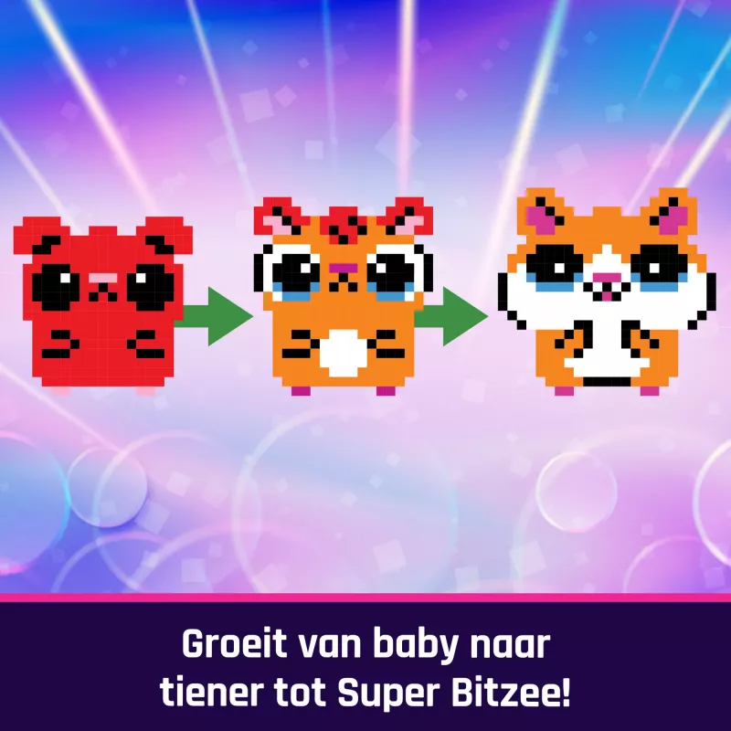 Interactief hamsterbal speelgoed Spinmaster Bitzee met meer dan 20 digitale hamsters, rolt en reageert op aanraking, AA-batterij, meerkleurig