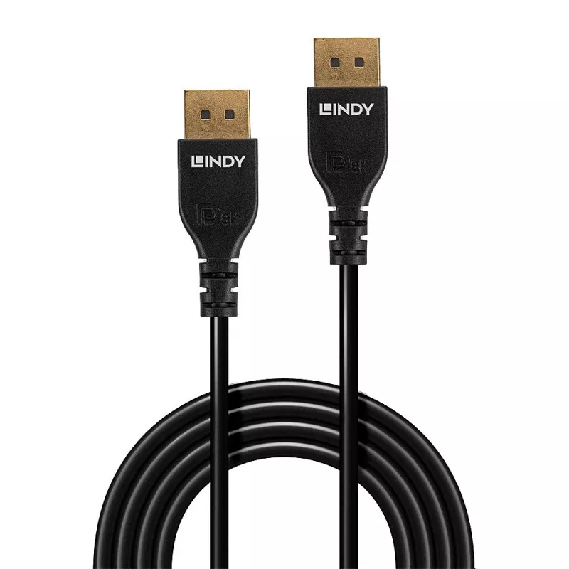 Lindy 3m slanke DisplayPort 1.4-kabel, 3 m, DisplayPort, DisplayPort, stekker, stekker, 7680 x 4320 pixels