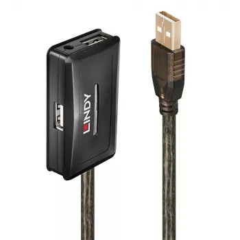 Lindy 10m USB 2.0 actieve verlengingshub, USB 2.0, USB 2.0, 480 Mbit/s, grijs, 28/24, 10 m
