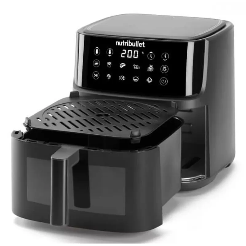 NutriBullet CrispLite Vision Single 8 L losstaand apparaat 2000 W heteluchtfriteuse zwart
