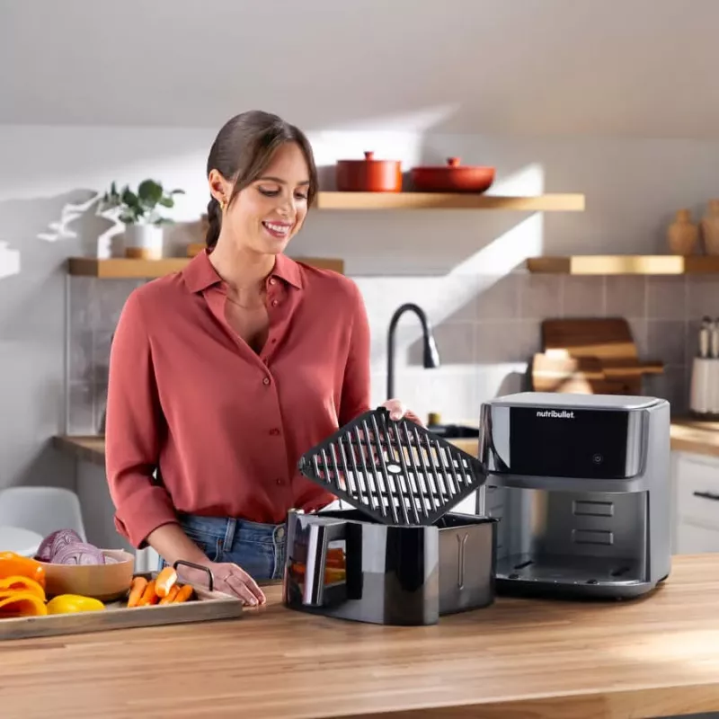 NutriBullet CrispLite Vision Single 8 L losstaand apparaat 2000 W heteluchtfriteuse zwart