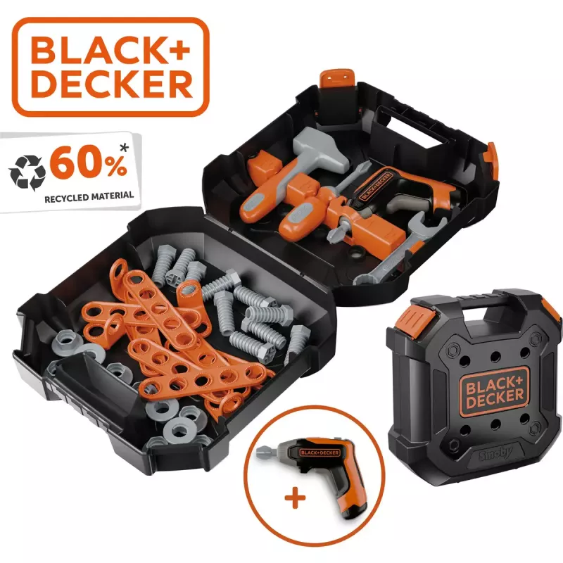 Kinder-gereedschapskoffer Simba-Dickie Smoby Black+Decker speelgoedgereedschapsset