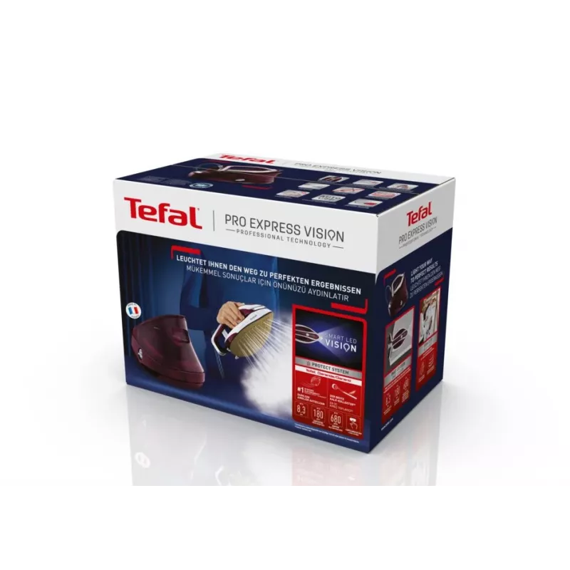 Tefal Pro Express Vision GV9810 3000 W 1,1 L Durilium AirGlide Autoclean-strijkzool rood, wit