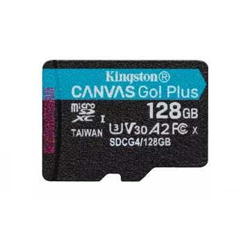 Kingston Technology 128 GB microSDXC Canvas Go Plus Gen4 200R A2 U3 single pack zonder ADP