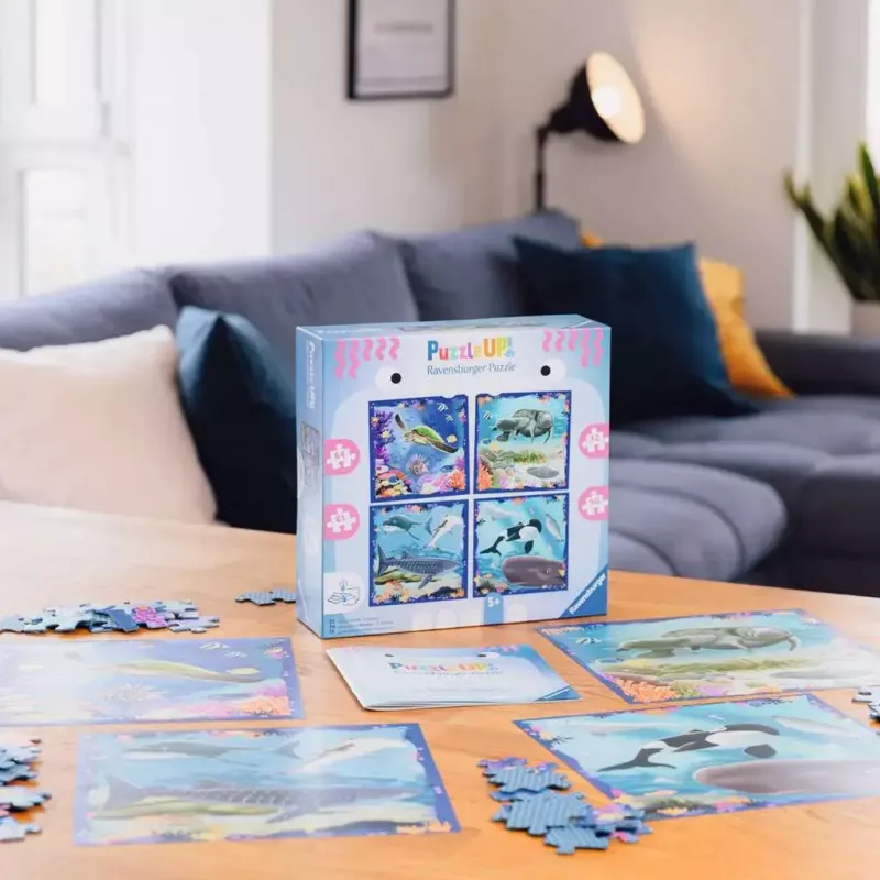 Ravensburger UP! zeebewoners puzzel — set met 64, 72, 81, 90 stukjes