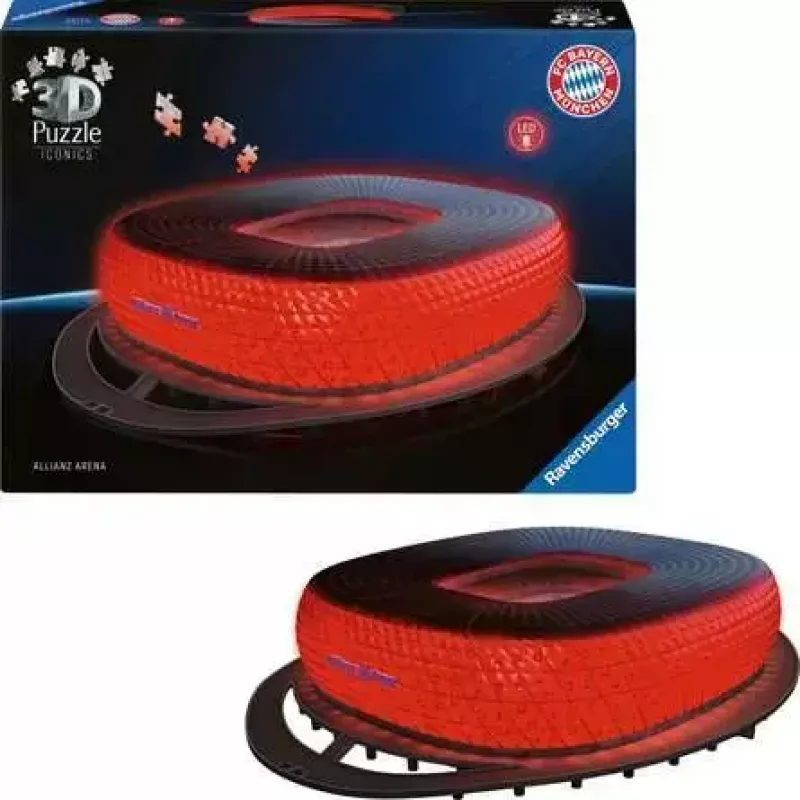 3D-puzzel Ravensburger Iconics Allianz Arena met licht, 216 stukjes