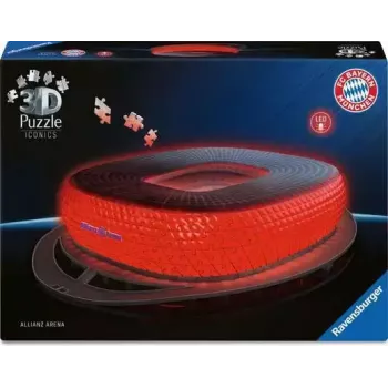 3D-puzzel Ravensburger Iconics Allianz Arena met licht, 216 stukjes