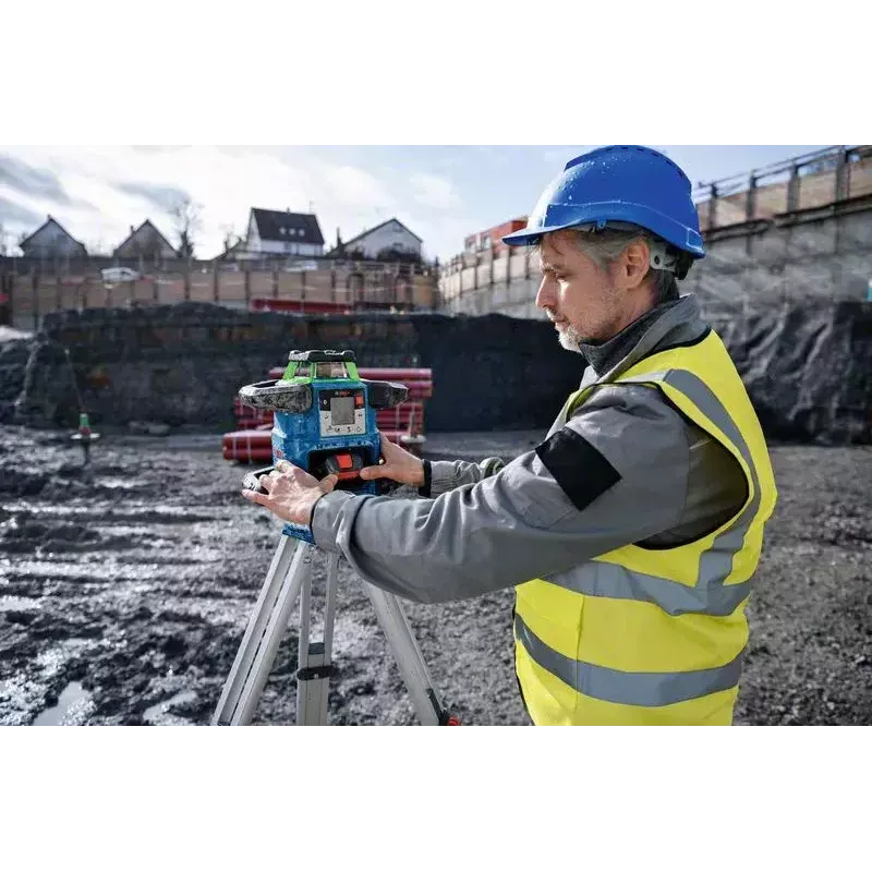 Bosch GRL 650 CHVG Professional accu-rotatielaser, 70 m, groene laser, 18 V, met ProCORE18V 4,0 Ah-accu, houder en koffer, blauw