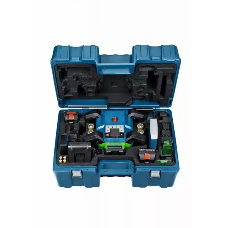 Bosch GRL 650 CHVG Professional accu-rotatielaser, 70 m, groene laser, 18 V, met ProCORE18V 4,0 Ah-accu, houder en koffer, blauw