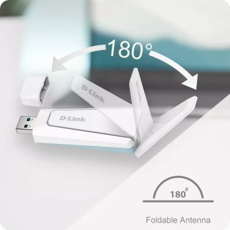 D-Link Wi-Fi 6 AX1800 USB 3.0 dongle, draadloos, USB, WLAN, 1800 Mbit/s